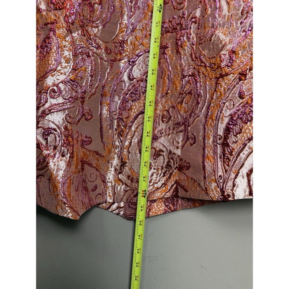 Solelia Cleo Golden Flame Metallic Paisley Brocade Dress XS Boho Luxe NWT - Picture 16 of 16